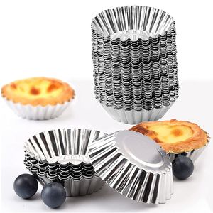 Baking Moulds 1020pcs Reusable Aluminum Alloy Cupcake Egg Tart Mold Cookie Pudding Mould Nonstick Cake Pastry Tools 230809