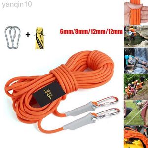 Rock Protection Outdoor Auxiliary RopeTrekking Hiking Accessories Floating Rope Climbing 6/8/10/12mm Diameter High Strength Cord Safety Rope10M HKD230810