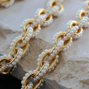 Set di braccialetti con collana di perle naturali vintage fatti a mano con catene