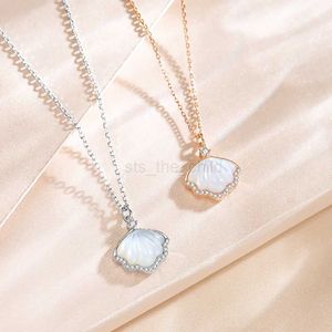 Pendant Necklaces 2022 TKJ S925 Pure Silver Lifetime Necklace Female Style Cold Wind a Shellfish Clavicular Chain Shell Pendant Tanabata Gift