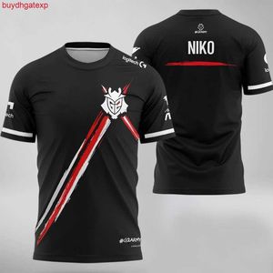 2023チームエスポートメンズとレディースのTシャツG2ジャージーユニフォームTシャツLOL LEC最新G2 TシャツCSGO NIKO Kennys Rekkles E-Sports Leisure Sports 3Dシャツ