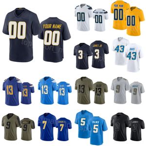 Wholesale Man Woman Youth Football 5 Joshua Palmer Jersey 13 Keenan Allen 7 Gerald Everett 3 Derwin James Jr 9 Kenneth Murray Jr 43 Michael Davis Vapor Color Rush For Spo