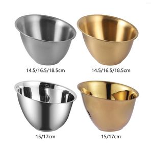 Bowls Serving Bowl Round Platter Seasoning Unbreakable Stainless Steel Lettuce Bucket For Home Events Dining Table