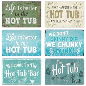 Welcome To The Tub Bar Poster Tub Rules Vintage Metal Tin Signs Man Cave Pub Club Decoration Rule Wall Art Plate Home Decor Life Is Better Metal Painting 30X20CM w01