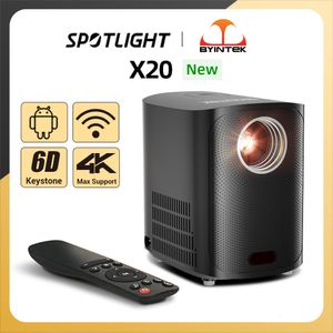 Projektorer Ankomst Byintek X20 Portable Mini LED Smart Android WiFi Home Theater Video Projector för Full HD 1080P 4K Cinema Smartphone 230809