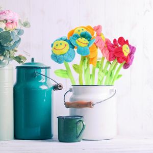 Dekoratif Çiçekler 10 PCS Perde Tokalı Peluş Ayçiçeği Tiebacks Çiçek Bükülebilir Saplar Yapay Buket Vazo Dekorasyon Hediyesi Çocuklar için