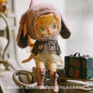 Action Toy Figures Barbarian Baby Smiling Little Bear and Rabbit BJD Closed Body Doll 8point Makeup Kawaii Figure Model Mystery Box 230810