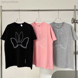 럭셔리 브랜드 디자이너 티셔츠 패션 티 둥근 목의 짧은 슬리브 T 셔츠 암컷 3D 자수 나비 토끼 느슨한 면화 Tshirt 캐주얼 폴로 탑