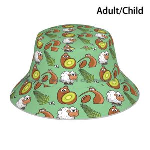 Wide Brim Hats Bucket Hats New Zealand Cartoon Figures Bucket Hat Sun Cap Fern Sheep Kiwi Bird Rugby New Zealand Down Under Aotearoa Comics s HKD230810