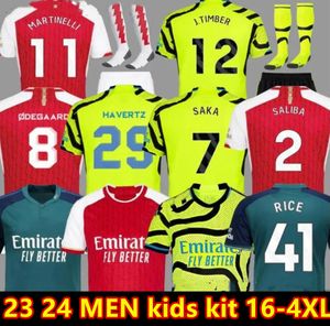 23 24 Futbol Forması S -4XL Smith Rowe Saka G.Jesus Hayranlar Oyuncu Sürümü Odegaard Nketiah 2023 2024 Futbol Kitleri Gömlek Erkek Çocuk Setleri Üniformaları
