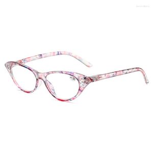 Güneş gözlükleri okuma gözlükleri elmas moda kedi göz çerçeveleri gündelik presbbiyopi gözlükler kadınlar için 1.0 3.5