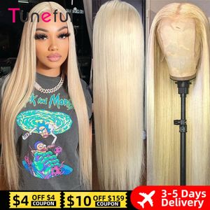 Syntetiska peruker 13x6 HD Transparent 613 Blond spets frontala mänskliga hår peruk 613 Bob Wig Brazilian Bone Straight 13x4 Spets Front Human Hair Wigs 230809