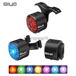 Bike Lights GIYO Bicycle Taillight Multi Color Lighting Modes USB Charge Led Bike Intelligent Rear Lights For Mtb Road Bike Seatpost HKD230810