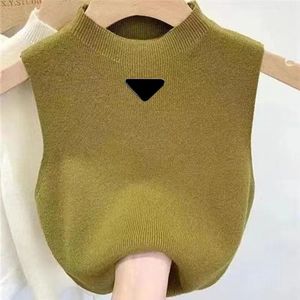 designer vest women sweater vests spring fall loose Letter round neck pullover knit sleeveless top fashion knitted waistcoat jumper