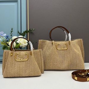 Раффия сумочка кошелек соломинка с теновыми сумками с большой емкостью сумки для покупок