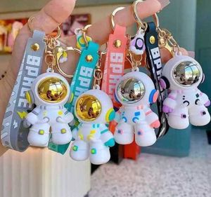 Keychains Lanyards promotional gifts wholesale Keychains 3D PVC kawaii character car keyring key chain accessories cartoon cute astronaut