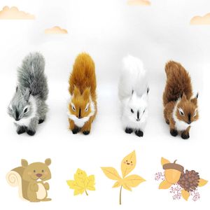 박제 봉제 동물 시뮬레이션 미니 쪼그리고 앉는 다람쥐 모델 귀여운 모방 장식품 어린이 생일 선물 홈 장식 플러시 피겨 공예