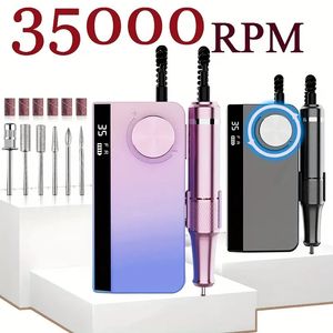 Rechargeable 35000RPM Nail Drill Machine With LCD Display Portable Nail Drill For Acrylic Professional Gel Nail Polisher