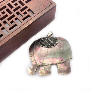 Hänghalsband 1 st svart skal elefant snidande retro laser färgglada halsband hantverk dekoration diy smycken gör 47x49mm