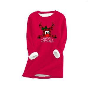 Damen-Kapuzenpullover, Übergröße, 3D-Abstraktes Vintage-Oberteil, Damen-Grafikdesign, Moleton, warmes Fleece-Sweatshirt mit Weihnachtsbaum-Aufdruck