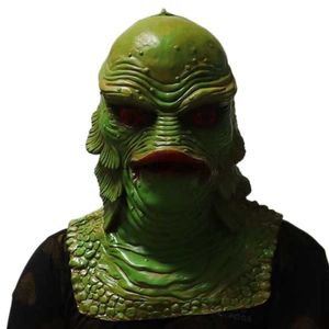 Varelse från den svarta lagunens dräktmask monster fisk varelse mask halloween klä upp latex nyhet gummi full huvudmasker hkd230810