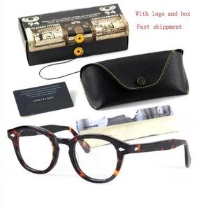 Läsglasögon av högsta kvalitet ramar klar lins Johnny Depp Lemtosh glasögon myopia glasögon män kvinnor myopia 3 storlek med fall