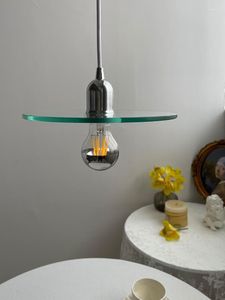 Hängslampor retro ljuskronor klara glasbelysningar för hemdesigner luster café matbord bar dekor sovrum hängande