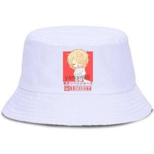 Breda brimhattar hinkhattar hink hattar för män kawaii tokyo revengers mikey anime manga casual solskyddshattar för kvinnor vikbar mode sommar unisex cap hkd230810