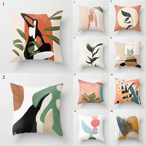 Cushion Decorative Pillow Geometric Abstract Decorative Pillows Case Leaves Printed Pilloe Cover Hoe Decor Sofa Cushion Throw Pill222r