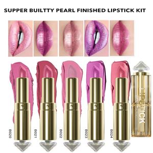 Lipstick 4PCS Koreańskie długotrwały, Wodoodporny Magic Glitter Pearklescencyjny połysk nagi kolor Mat Hurtowa 230809