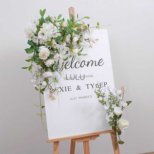 3pcs Wedding Welcome Diy Sign Diy Banner Decoração de Flores Exposições de Arte da Flor Hall 4s Janela de loja Exibição de quadro floral HKD230823