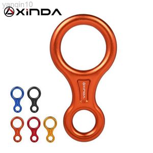 Rock Protection XINDA Rock Climbing 8-Shape Eight Ring Abseiling Device 45KN Descender Belay Rappelling Carabiner Outdoor Downhill Descent Kit HKD230810