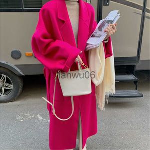 Women's Jackets Alien Kitty Spring Women Faux Cashmere Coats OL Hot Sale LaceUp Solid Chic 2023 Minimalist Slim Elegant Work Wear Loose Trench J230810