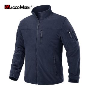 Mens Jackets MAGCOMSEN Fleece Tactical Jacket Windproof Lightweight Outerwear Full Zip Warmth Hiking Work Travel 230810