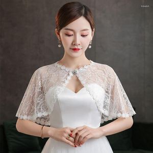 Schals Koreanische dünne kurze Blume ausgehöhlte Spitze Schal Sommer Sonnenschutz Kleidung Braut Brautjungfer Hochzeit Abschlussball Party Abendkleid Schal