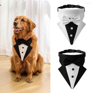 Hundkläder härlig justerbar smoking båge slipsar husdjur tillbehör slips formell slips saliv handduk krage