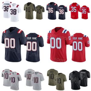 Men Kids Women Football 10 Mac Jones Jersey 38 Rhamondre Stevenson 35 Pierre Strong Jr 36 Kevin Harris 84 Kendrick Bourne 50 Christian Gonzalez Salute To Service