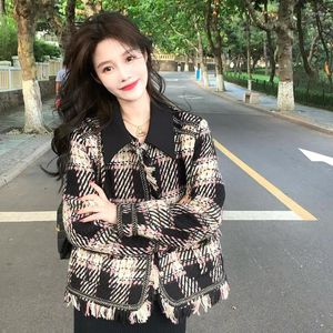 Women's Jackets Spring Autumn 2023 Fashion Korea Version Celebrity French Short High-end Plaid Women Jacket Coat