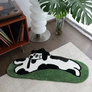 Carpets Tufting Dog Bedroom Rug Cartoon Animal Carpet Bathroom Bathmat Foot Pad Bath Mat Doormat Aesthetic Home Kids Room Warm Decor