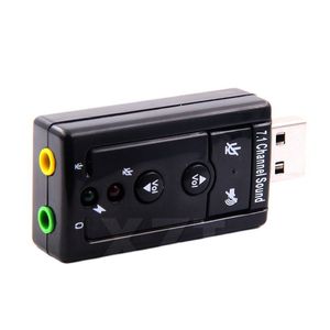외부 USB 오디오 사운드 카드 어댑터 가상 7.1 CH USB 2.0 마이크 스피커 오디오 헤드셋 마이크 3.5mm 잭 변환기