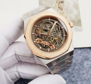 mens watch aaa with box hollowed tourbillon rose gold stainless steel grade scratch 42mm transparent bottom luxury watches automatic mechanical wristwatch