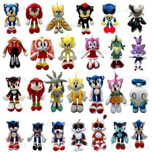 20-40 Cm Super Soft Stuffed Plush Doll Cartoon Knuckles Bag Shadow Silver Tails Metalsonic Plushie Backpack Toys T230810