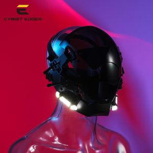 Party Masks Cyber Punk Mask Cosplay Wear Toys Futuristic Cool Technology Helmet Mechanical Style Science Fiction Halloween Party Gift 230810