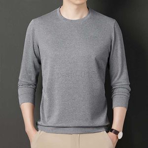 Liseaven Fashion Men t-shirt Slim Fit Solid Color T-shirt Cotton Long Sleeve O Neck T Shirt Tee Shirt