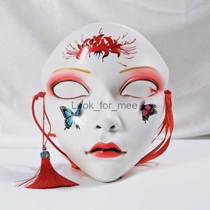 Animistic web celebrity adult party mask full-face Chinese style hand-painted decorative hanfu accessories HKD230810