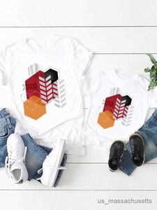 Family Matching Outfits Tee Women Child Kid Geometric Lovely Cute Clothing Boy Girl Summer Family Matching Outfits Mom Mama Graphic T-shirt Clothes R230810