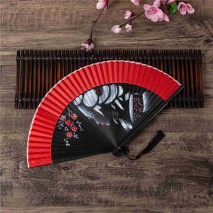 Produkty w stylu chińskim chiński chiński japoński jedwabny fan Bamboo Shank Flower Bird Beauty Classical Dance Fan Elegent Fan Fan Dekoracja R230810