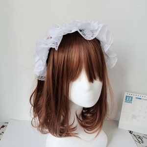 Hårklipp japanska kawaii cosplay svart huvudbonad tre-skikt spets pannband lolita maid mjuk tjej tillbehör band handgjorda