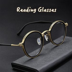 Okuma Gözlükleri Marka Tasarımı Paslanmaz Çelik Pokromik Anti Mavi Işık Okuma Gözlükleri Erkekler ve Kadınlar İçin Retro Yuvarlak Optik Gözlük Çerçevesi 230809