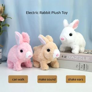 Party Favor Cute Interactive Bunny Soft Dolls Electric Rabbit Sched Plush Plush Toys Baby Birthday Prezenty Party Materiały Q438